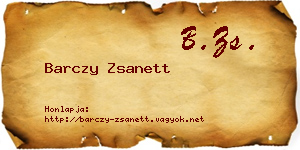 Barczy Zsanett névjegykártya